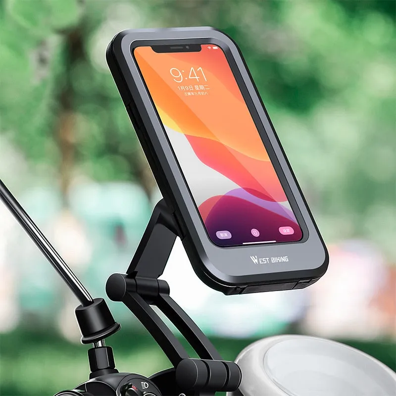 360° Adjustable Waterproof Bicycle Phone Holder Electric Bike Motorcycle Scooter Motorbike Touch Screen Cell Phone Support Mount