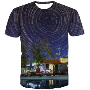 Abstract T shirts Men Dizziness Tshirt Printed Tree Shirt Print City T shirts Funny