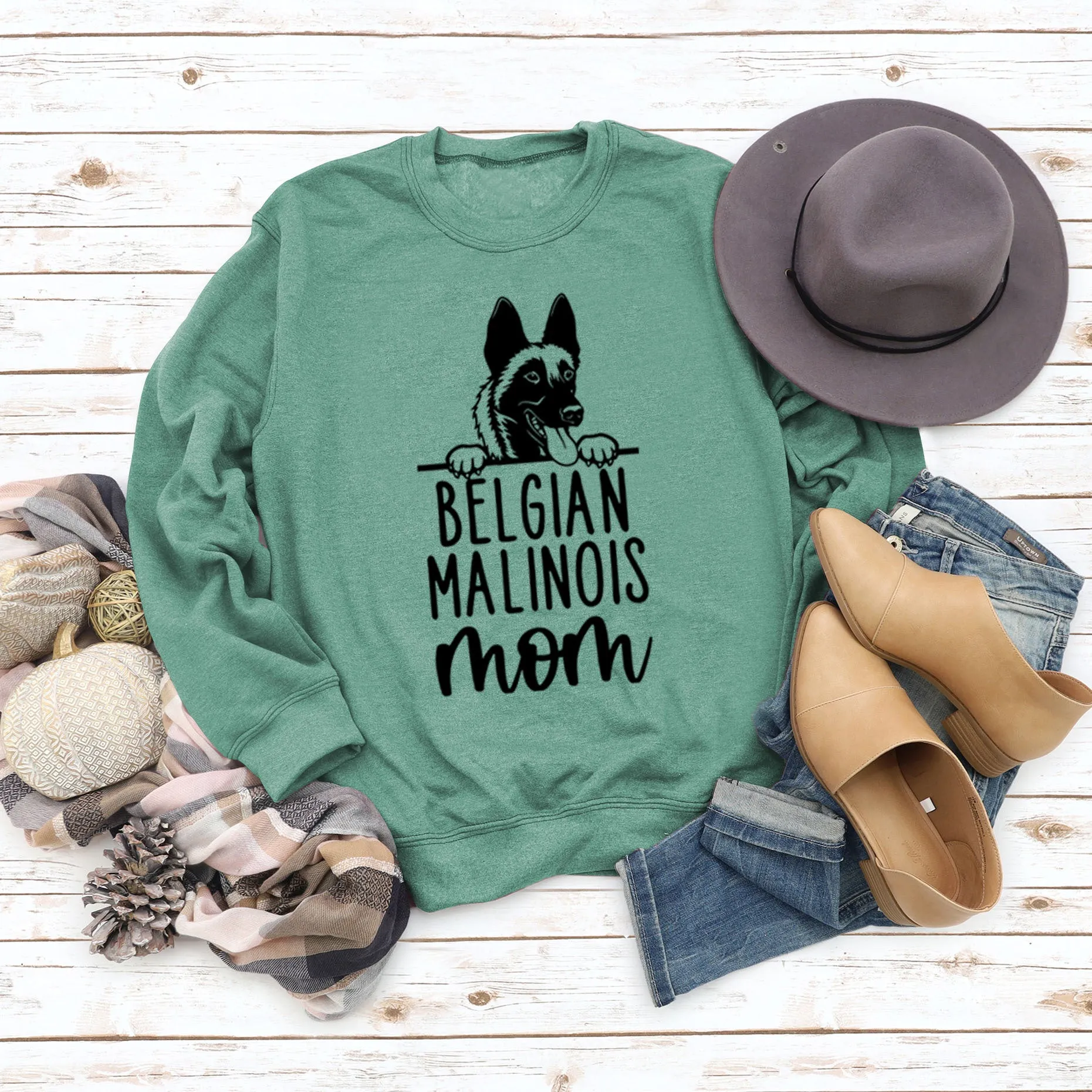 BELGIAN MALINOIS Mom Printed Loose Long Sleeve