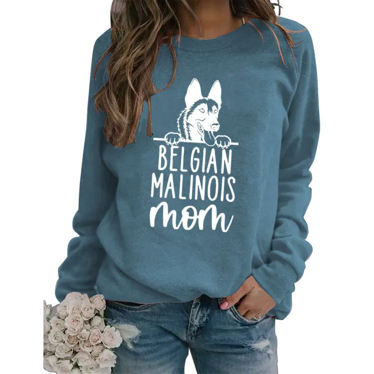 BELGIAN MALINOIS Mom Printed Loose Long Sleeve