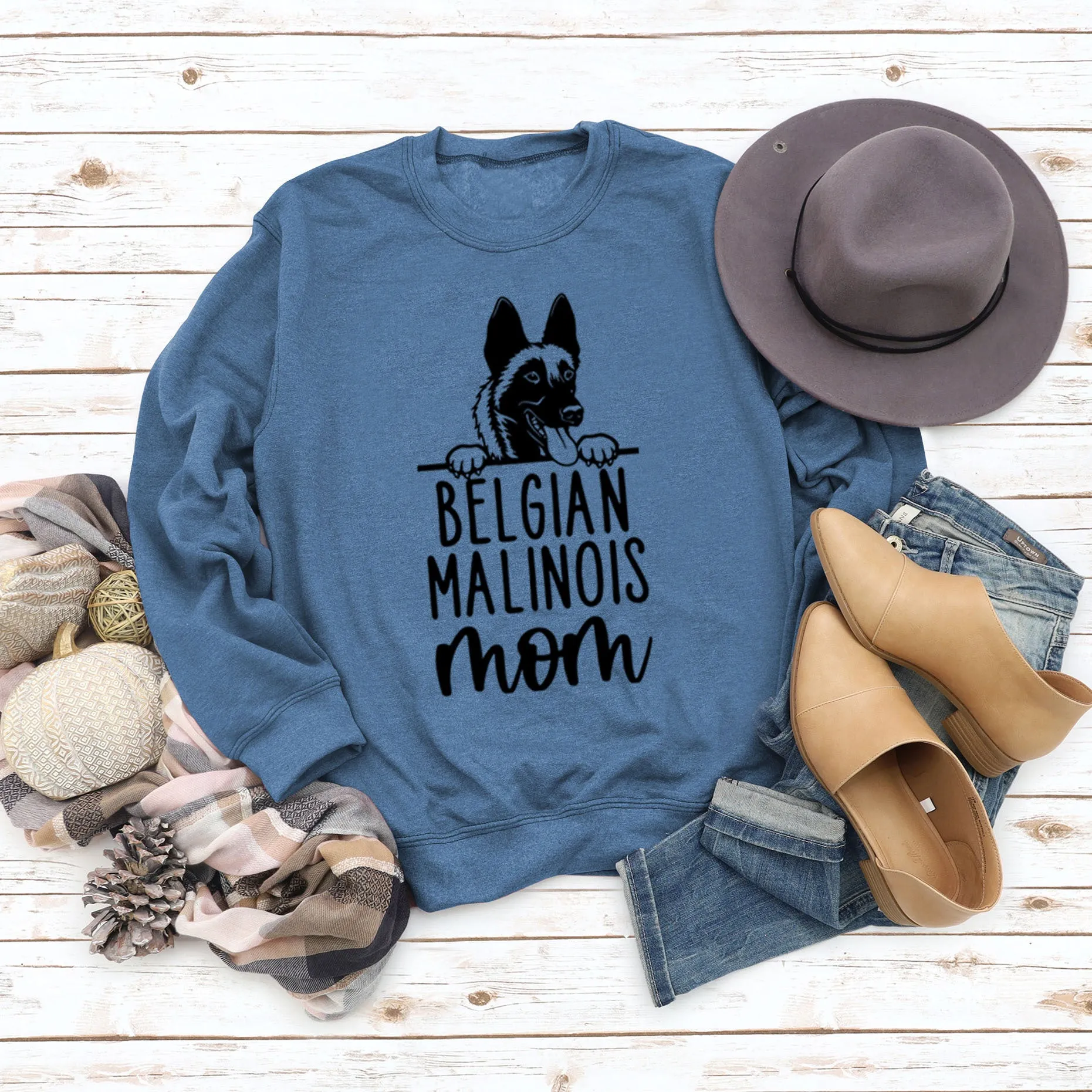 BELGIAN MALINOIS Mom Printed Loose Long Sleeve