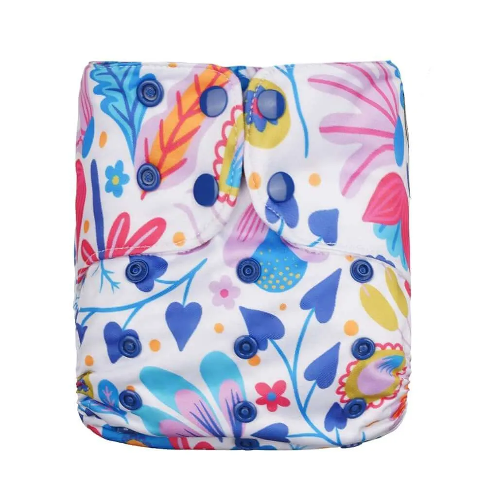 Bells Bumz All in One Reusable Nappy - White Fleece Lining