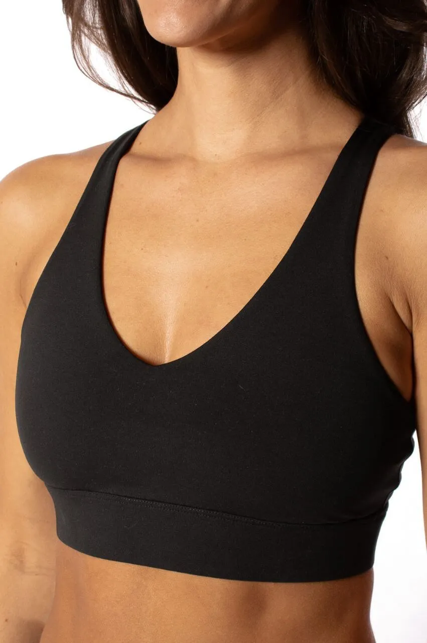 Black Crossover Sports Bra