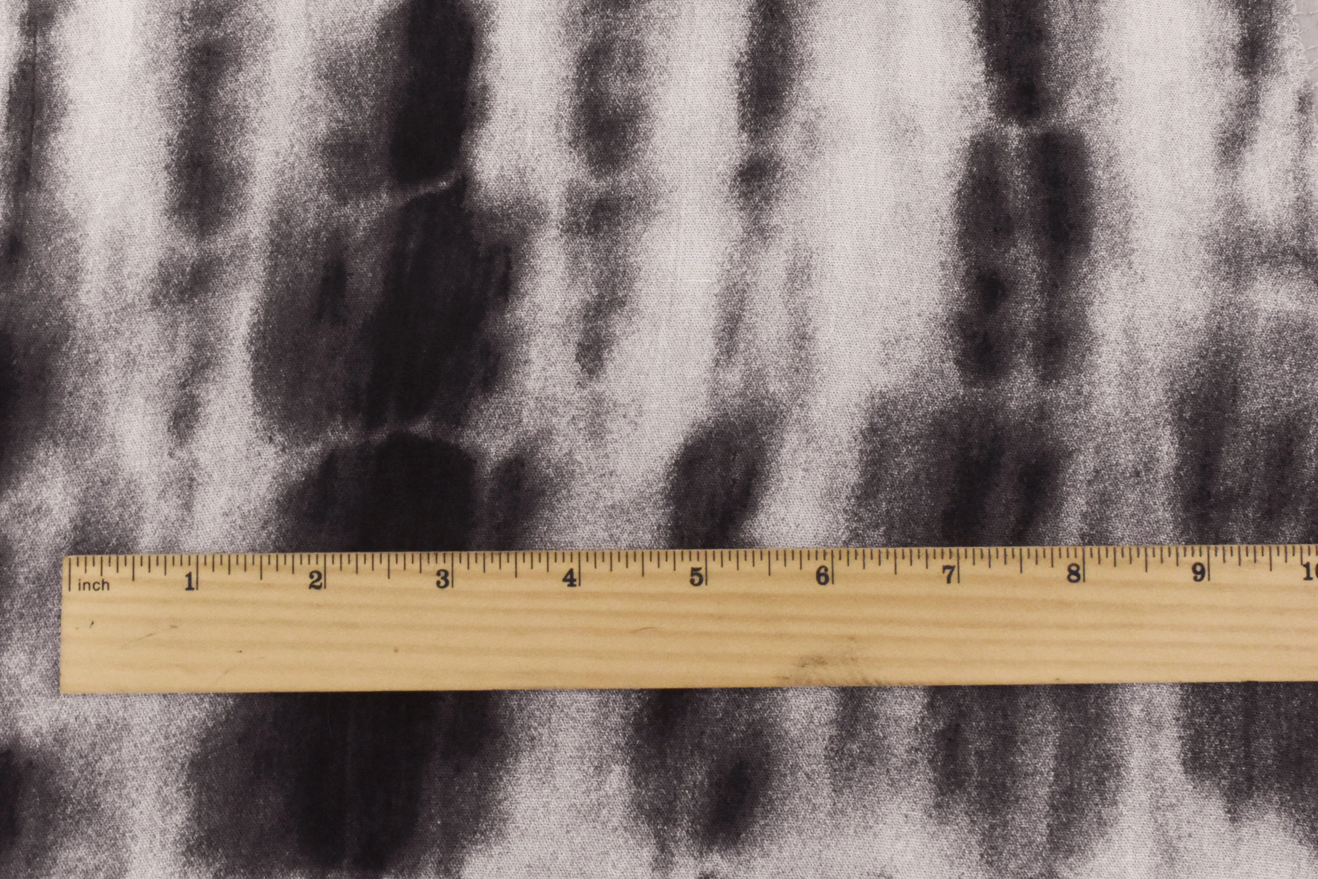 Black-Gray Tie Dye Printed Rayon Gauze Woven Fabric