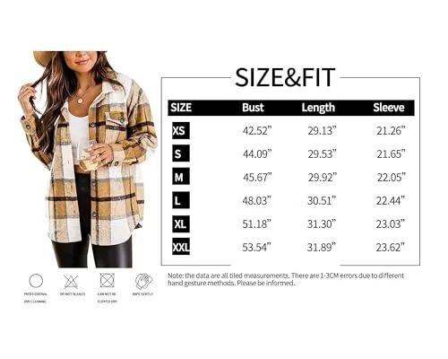 Blansdi Women’s Casual Plaid Flannel Shacket Jacket Oversized Button Down Long Sleeve Fall Shirt Jacket Coat Tops Z-Gray