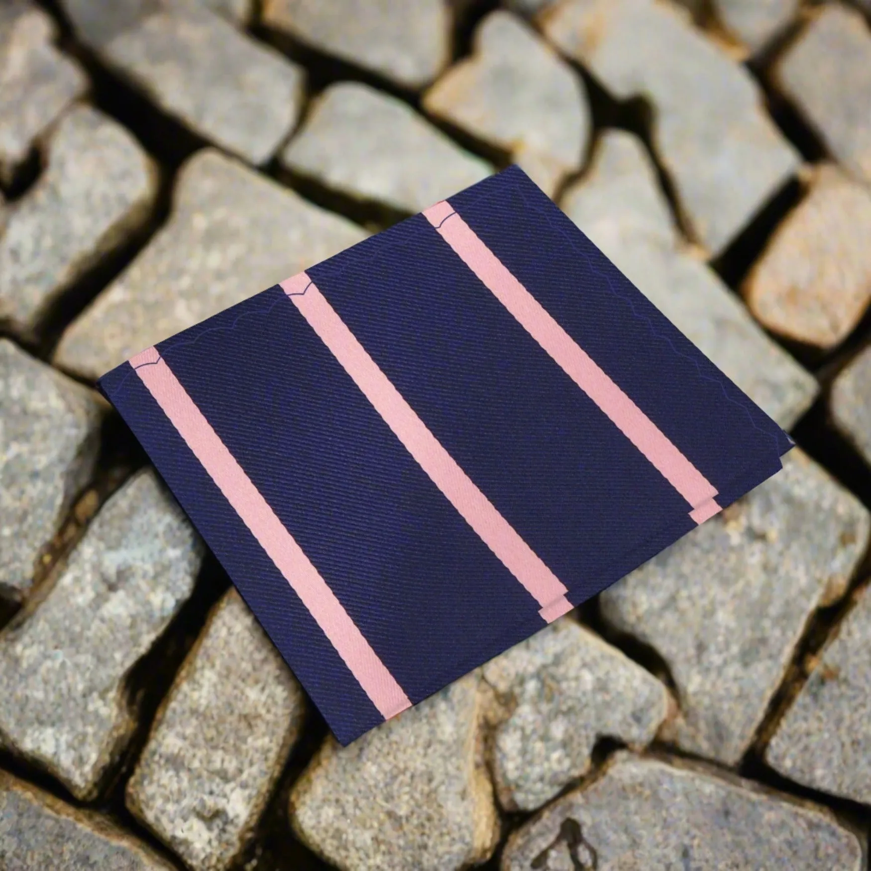 Blue and Pink Stripe Pocket Square