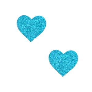 Bowie Blue Glitter I Heart U Small Body Stickers 6PK