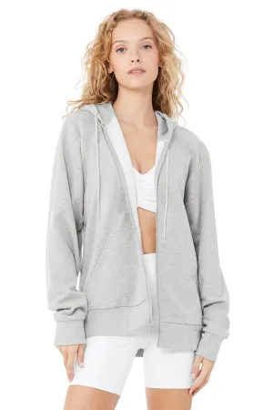 Caliber Zip Hoodie - Athletic Heather Grey/White