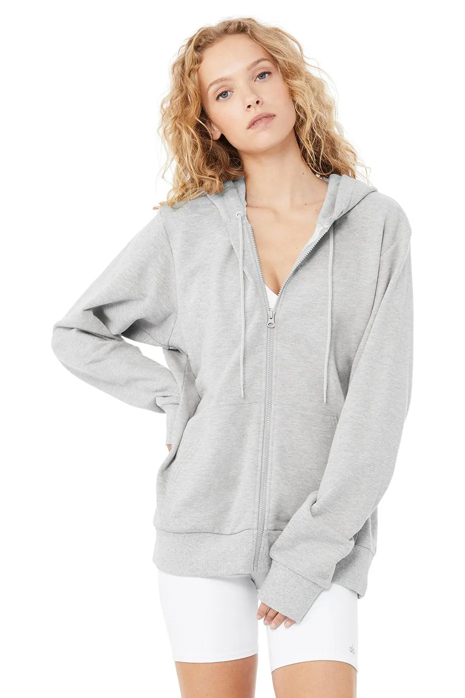 Caliber Zip Hoodie - Athletic Heather Grey/White