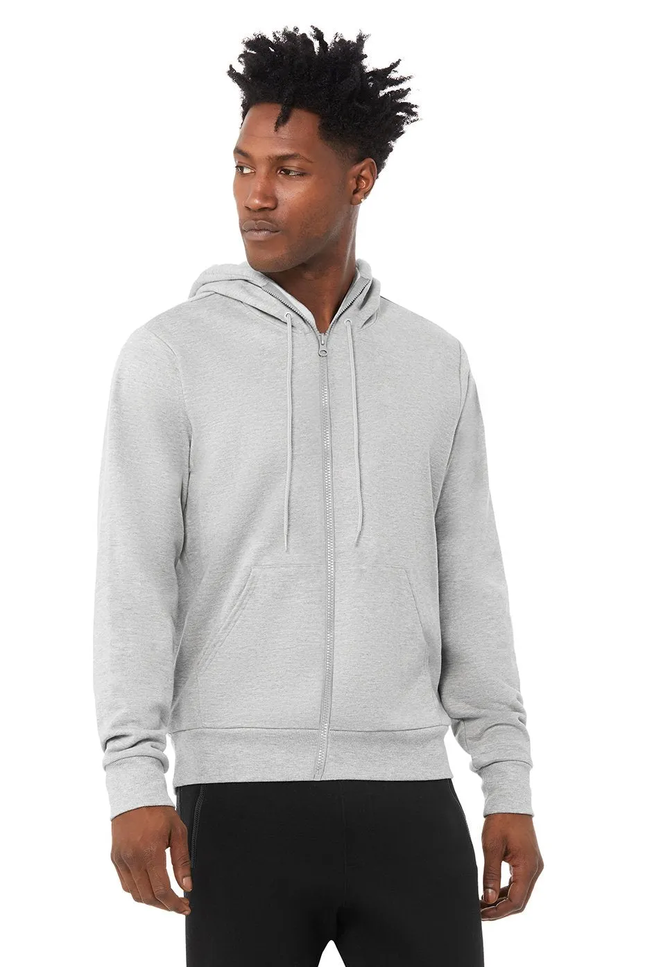 Caliber Zip Hoodie - Athletic Heather Grey/White