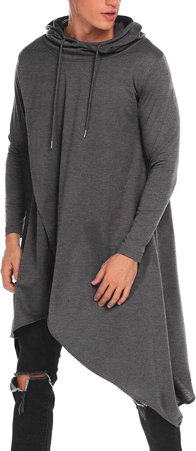 Casual Asymmetrie Hem Pullover Hooded Poncho Sweatshirt (US Only)