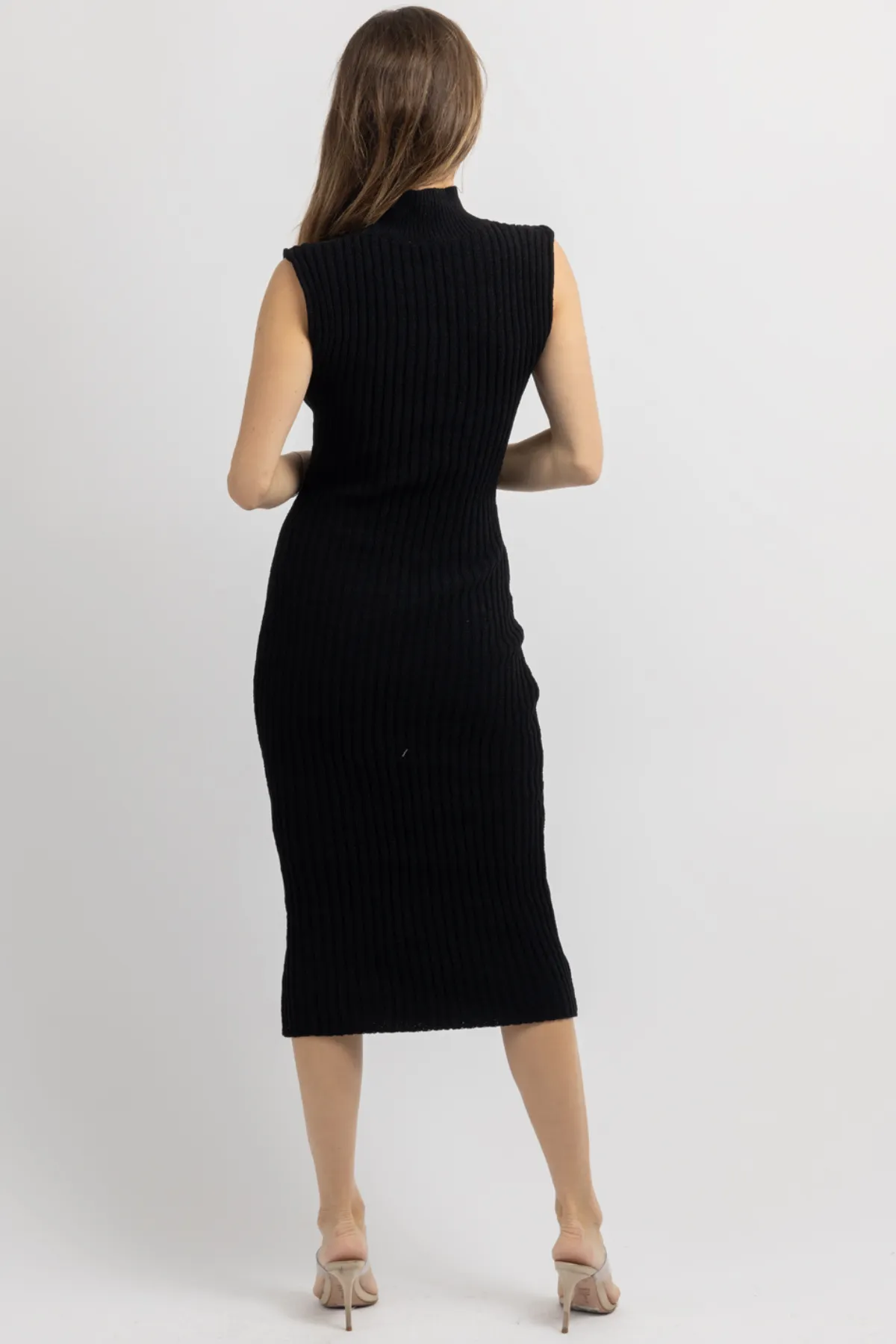 CLASSIC CHENILLE BLACK MAXI DRESS