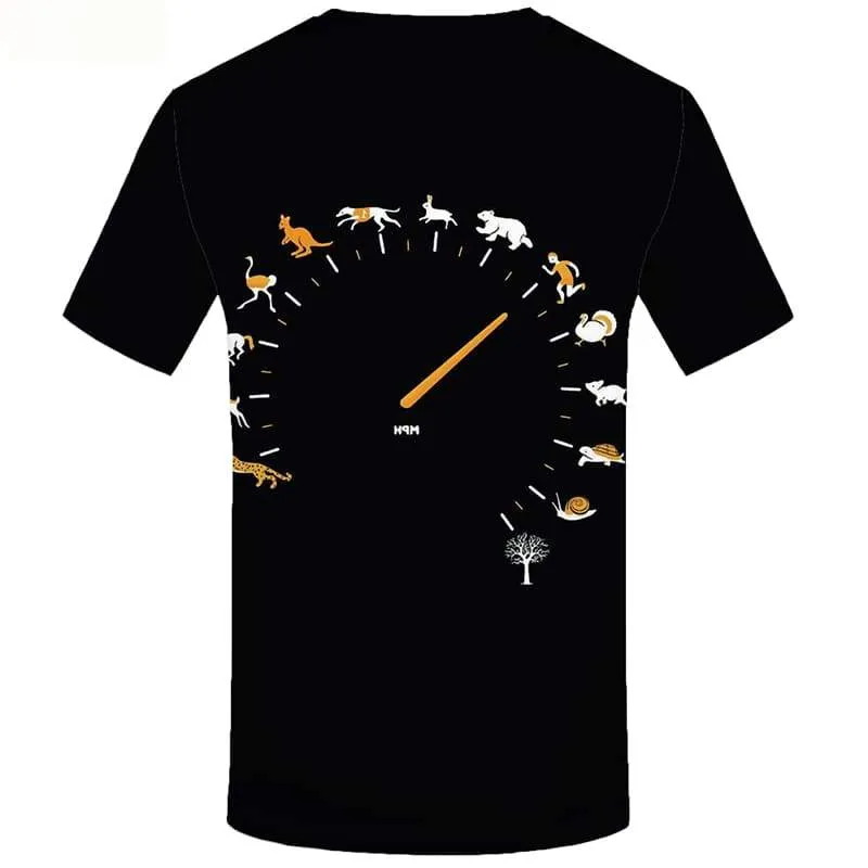 Clock T shirts Men Black Tshirt Anime Character Tshirts Cool Animal T-shirts 3d Tree T-shirts Graphic Short Sleeve summer