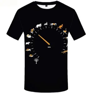 Clock T shirts Men Black Tshirt Anime Character Tshirts Cool Animal T-shirts 3d Tree T-shirts Graphic Short Sleeve summer