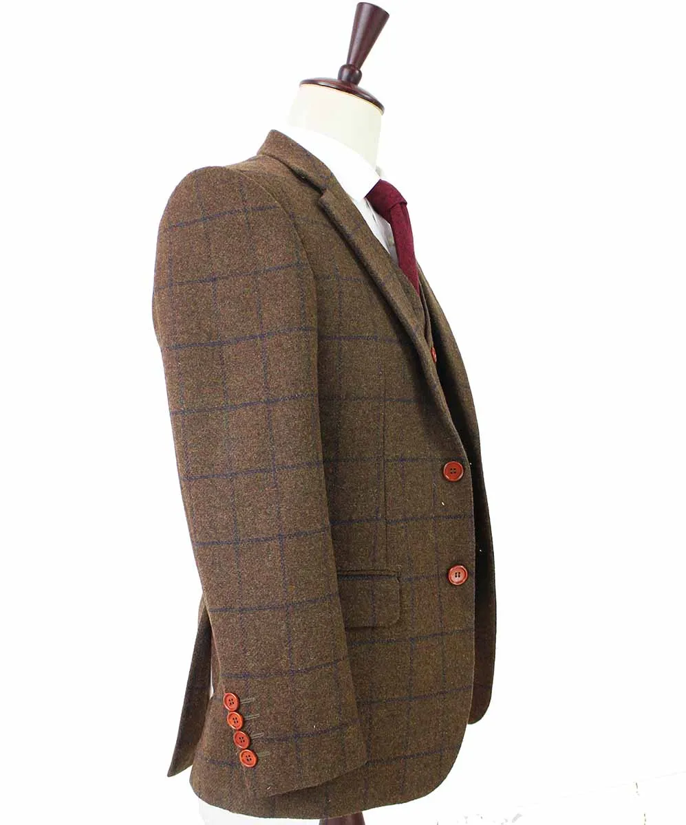 COUNTRY BROWN PLAID TWEED JACKET