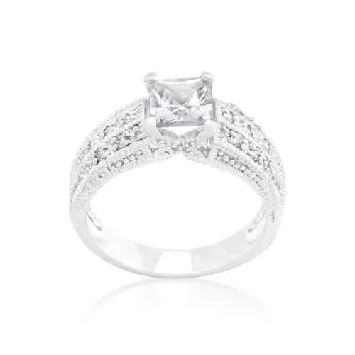 Cubic Zirconia Princess Cut Ring