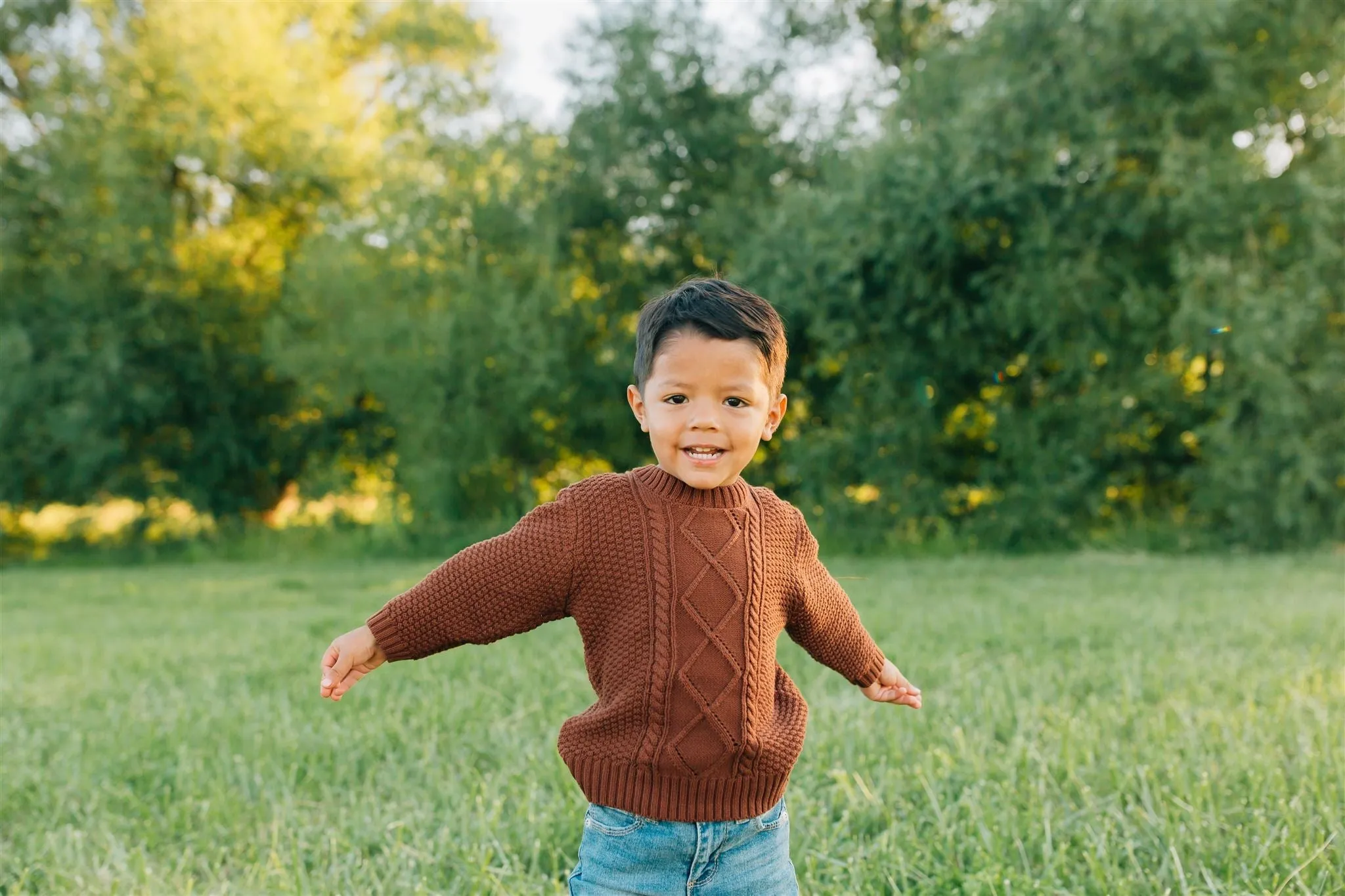 Dark Rust Cable Knit Sweater