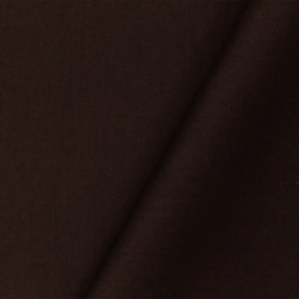 Deep Brown Solid Cotton Stretch Spandex Poplin Woven Fabric