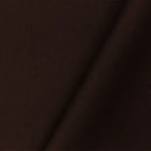 Deep Brown Solid Cotton Stretch Spandex Poplin Woven Fabric