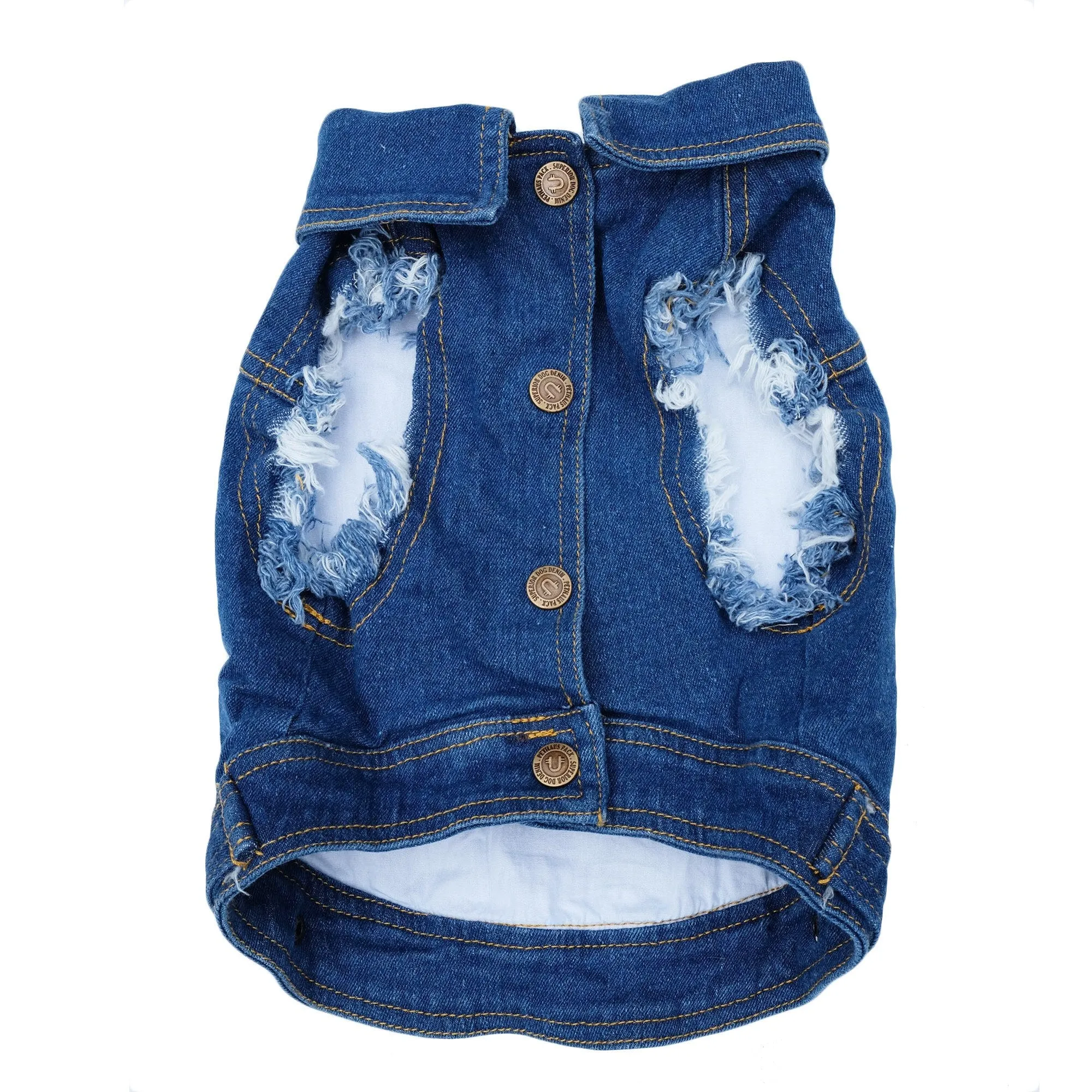 Denim Dog Vest Raw Blue - Unpatched