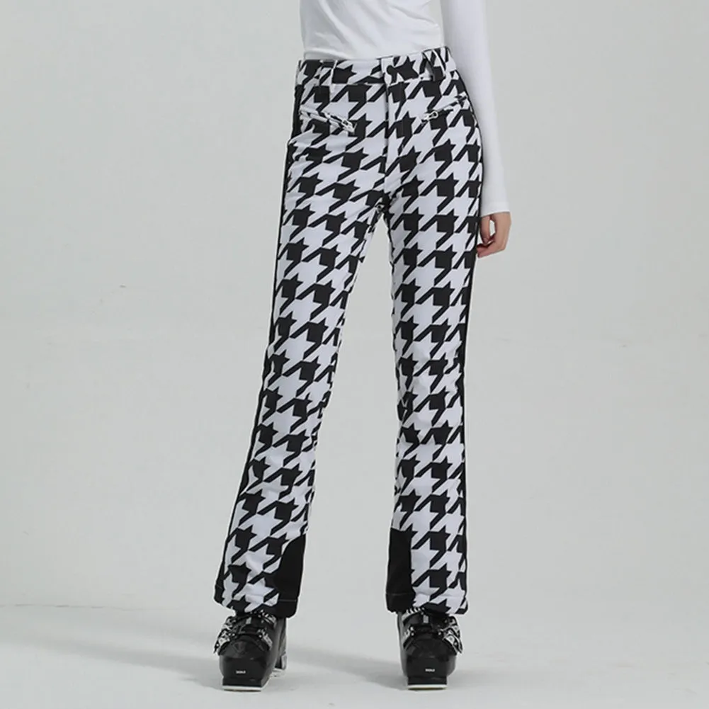 Designer High Waist Snow Pants Women Slim Isulated Trousers