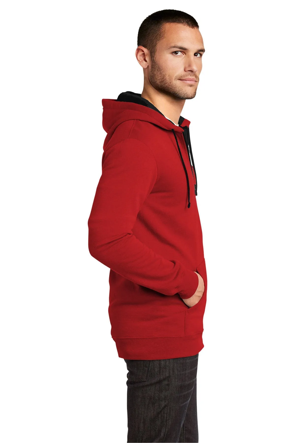 District Young Mens Concert Full-Zip Hoodies, New Red