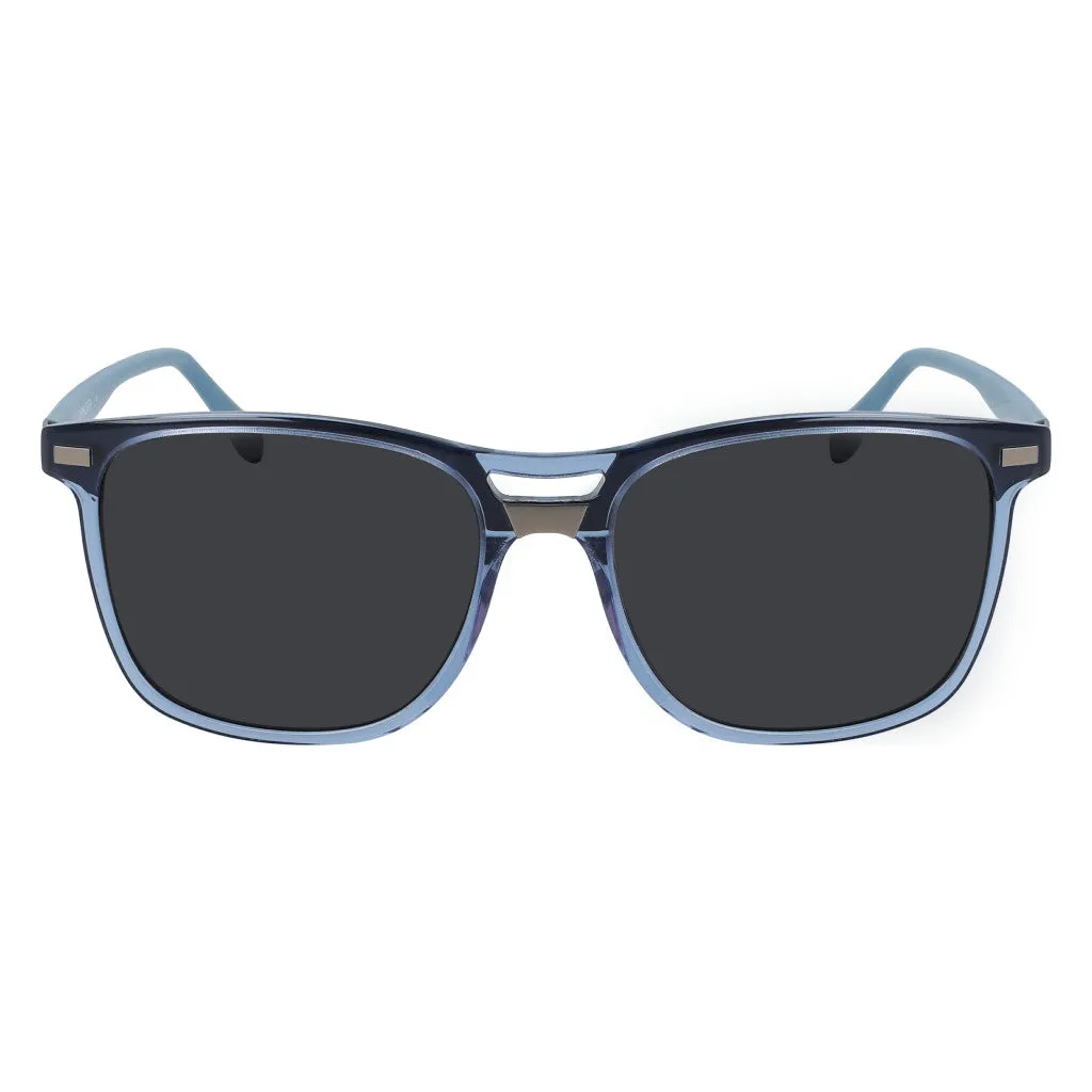 Double Bridge Square Sunglasses - Blue