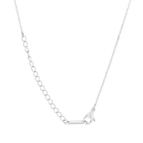 Elaina Rhodium Stainless Steel I Initial Necklace