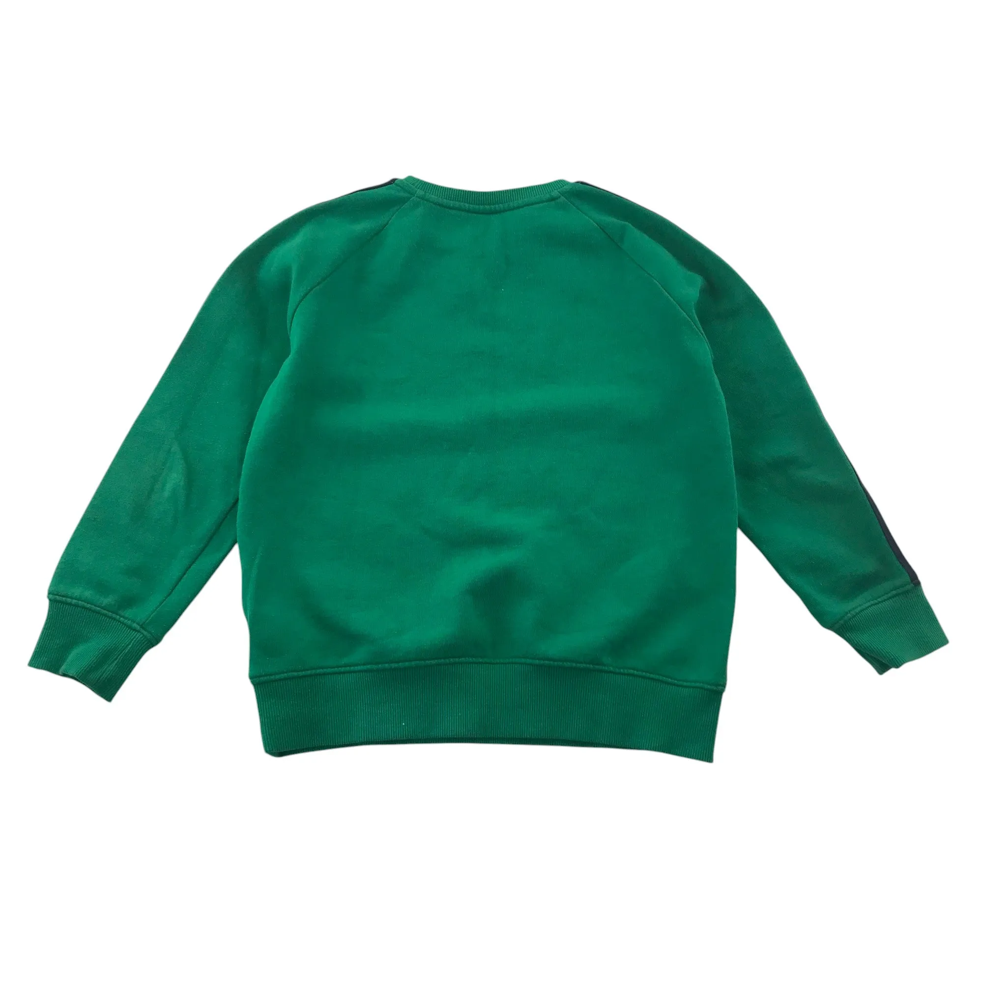 F&F sweater 8-9 years green plain stripy sleeve panels