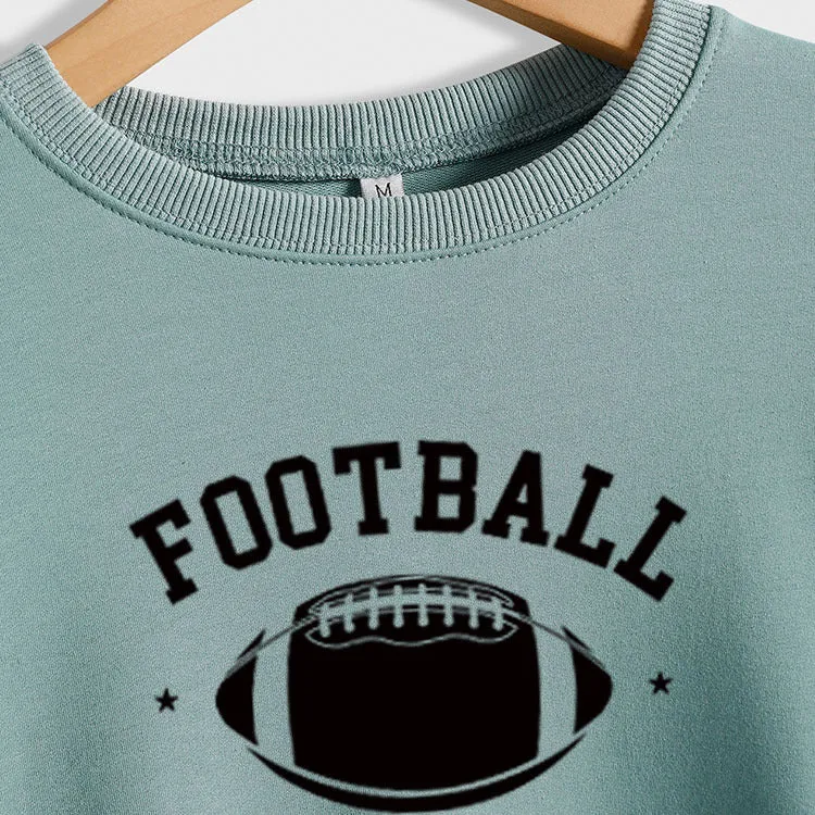 FOOTBALL IS MY FAVORITE INDIE FOOTBALL MONOGRAM PRINT SWEATSHIRT WOMEN'S LONG SLEEVES