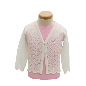 Girl's Lacy V-Neck Cardigan Sweater TC-47