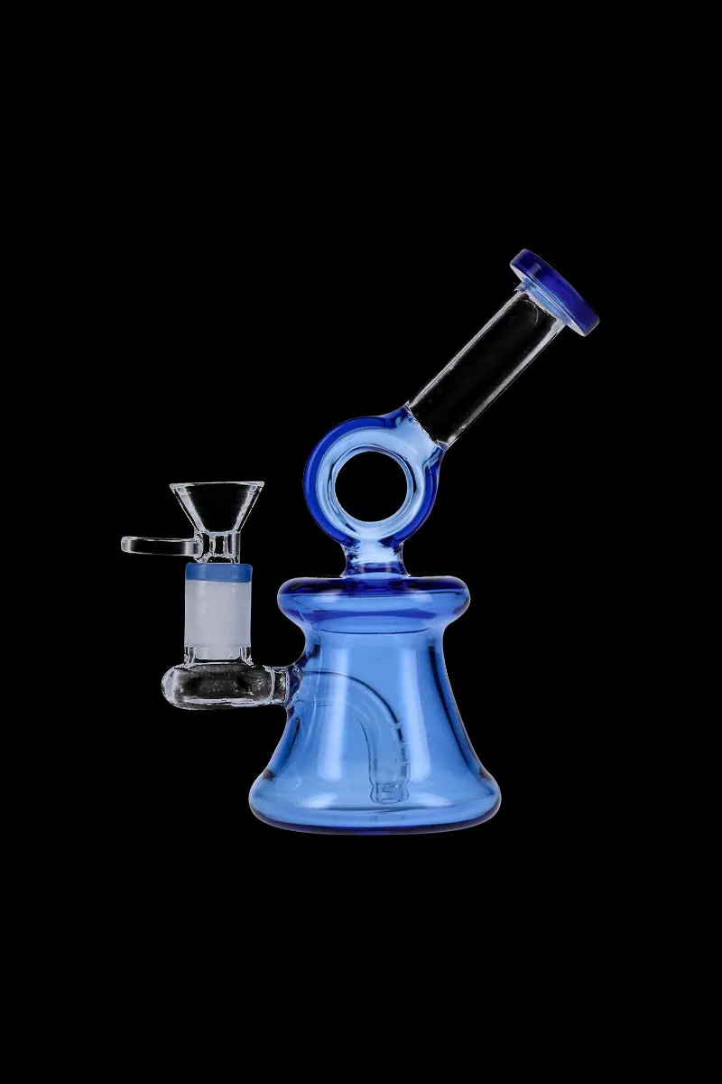 Glass Bubbler with Bell Base and Hoop Neck