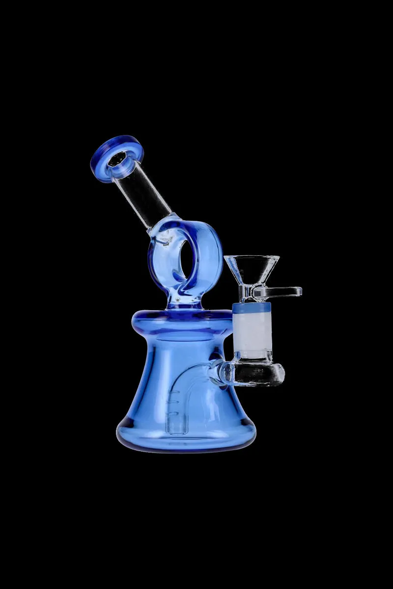 Glass Bubbler with Bell Base and Hoop Neck