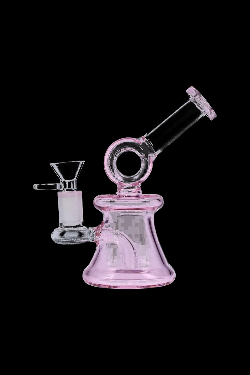 Glass Bubbler with Bell Base and Hoop Neck