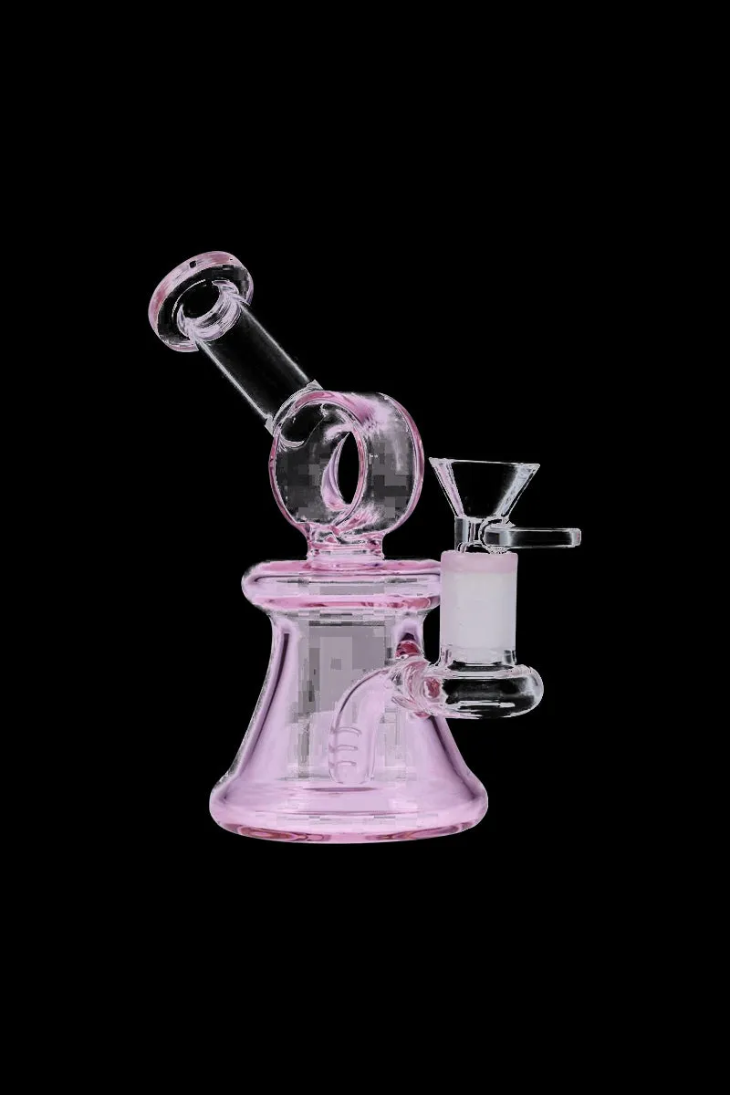 Glass Bubbler with Bell Base and Hoop Neck