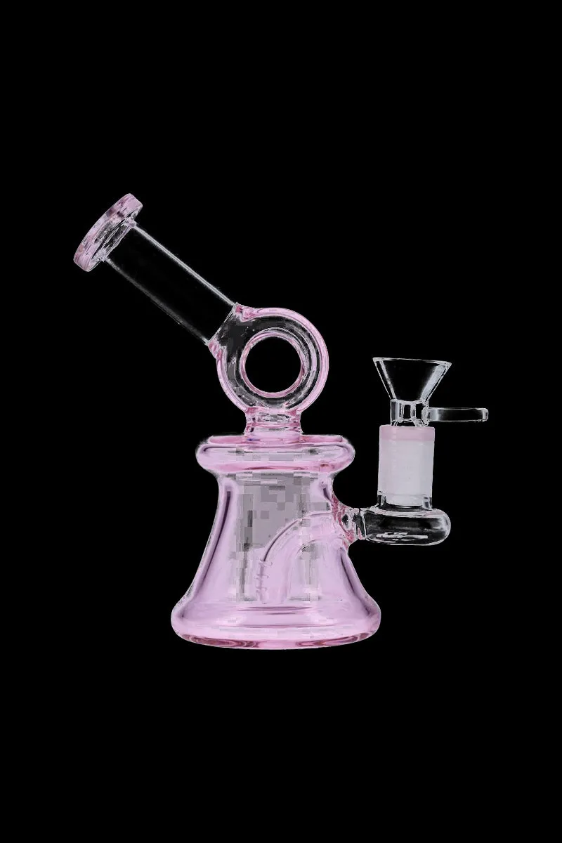 Glass Bubbler with Bell Base and Hoop Neck