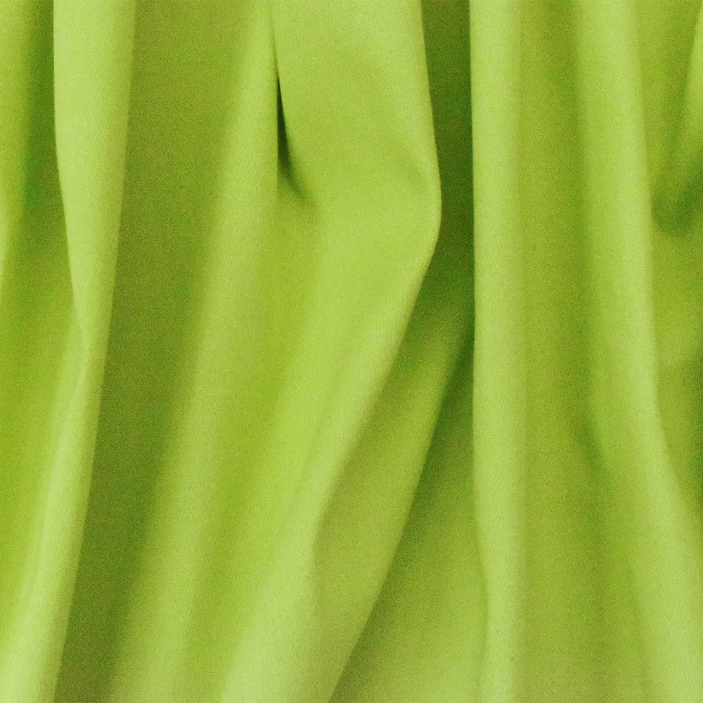 Green Solid Stretch Cotton Spandex Twill Sateen Woven Fabric