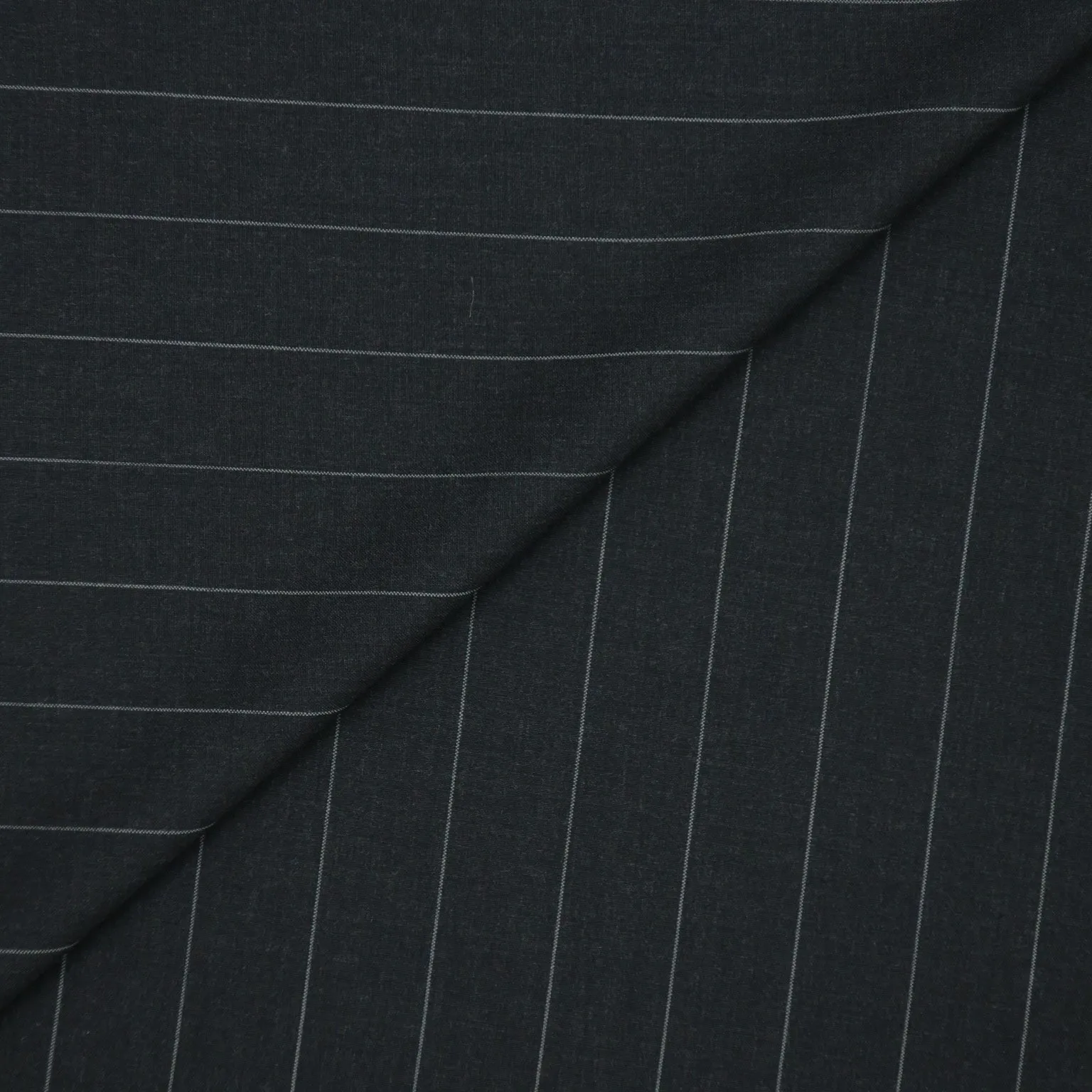 Grey and White Striped English Oak Cool Wool Suiting Fabric