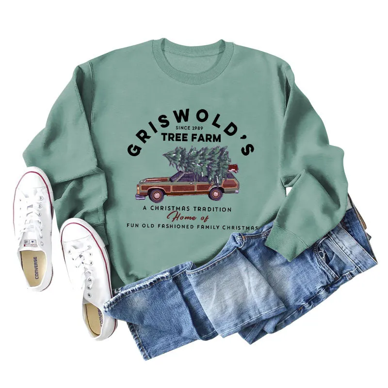 GRISWOLD'S SINCE LETTERS LOOSE LONG SLEEVE SHIRT WOMEN'S SWEATSHIRT