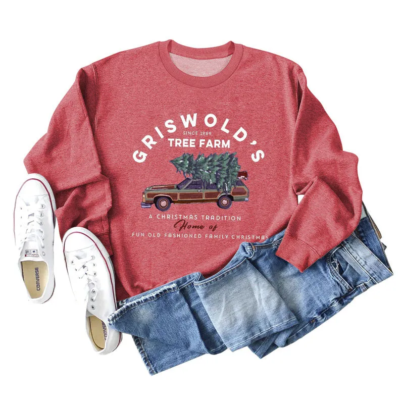 GRISWOLD'S SINCE LETTERS LOOSE LONG SLEEVE SHIRT WOMEN'S SWEATSHIRT