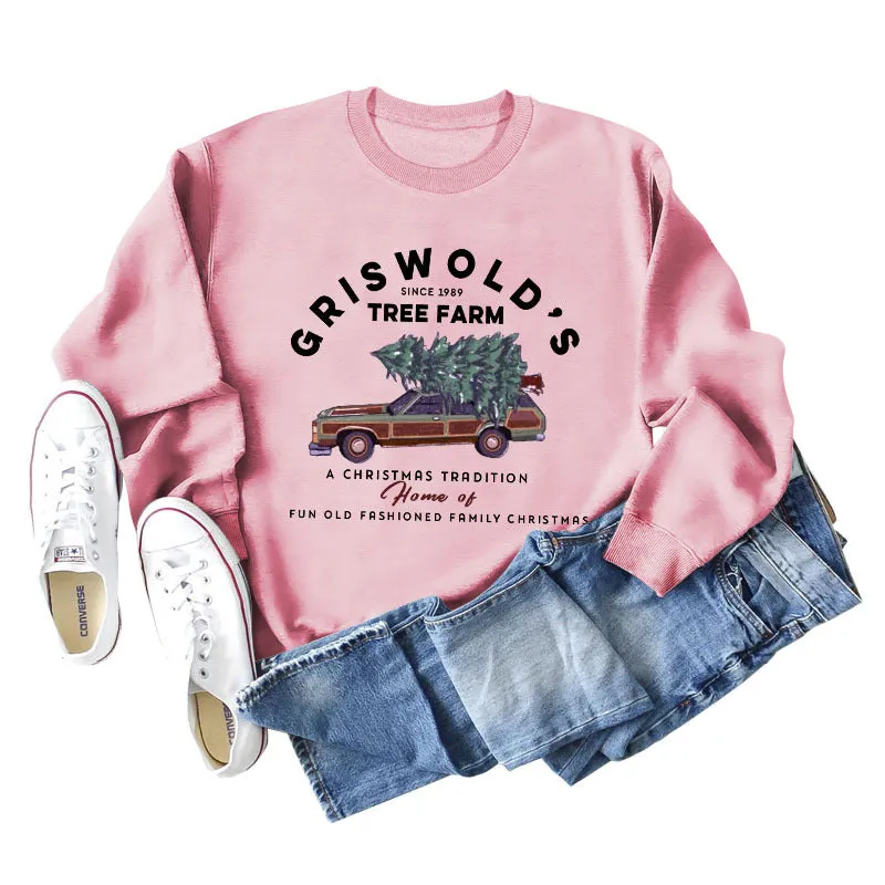 GRISWOLD'S SINCE LETTERS LOOSE LONG SLEEVE SHIRT WOMEN'S SWEATSHIRT