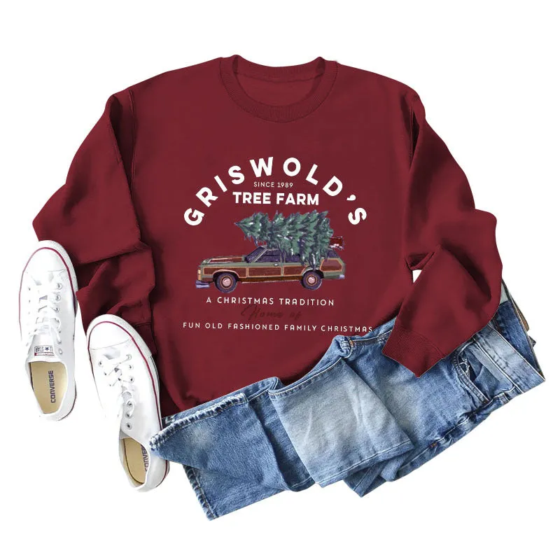 GRISWOLD'S SINCE LETTERS LOOSE LONG SLEEVE SHIRT WOMEN'S SWEATSHIRT