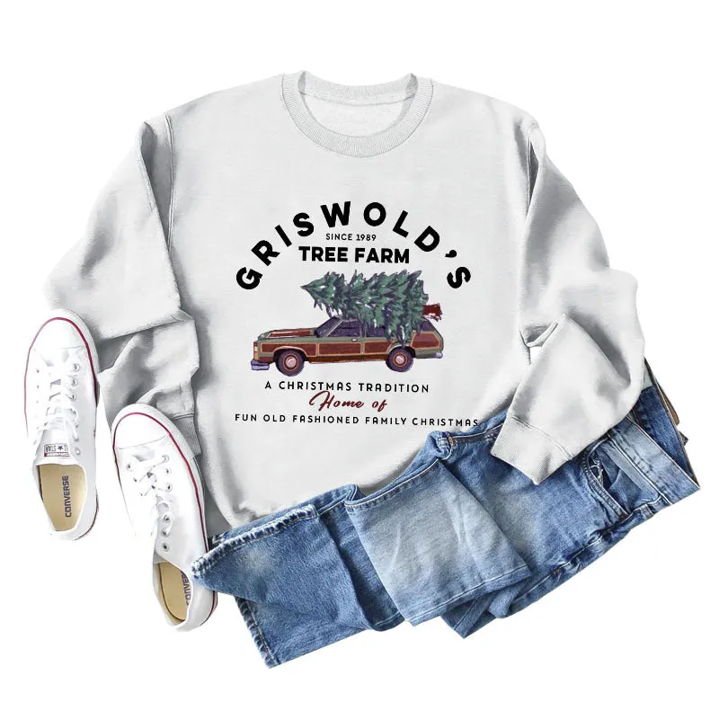 GRISWOLD'S SINCE LETTERS LOOSE LONG SLEEVE SHIRT WOMEN'S SWEATSHIRT