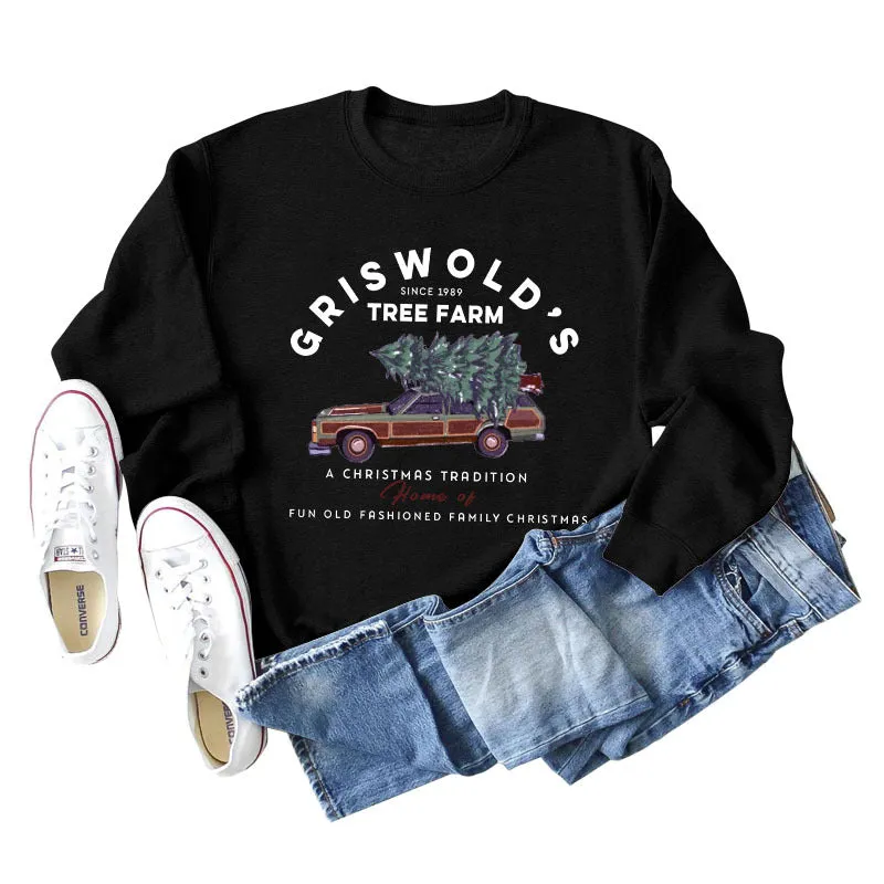 GRISWOLD'S SINCE LETTERS LOOSE LONG SLEEVE SHIRT WOMEN'S SWEATSHIRT