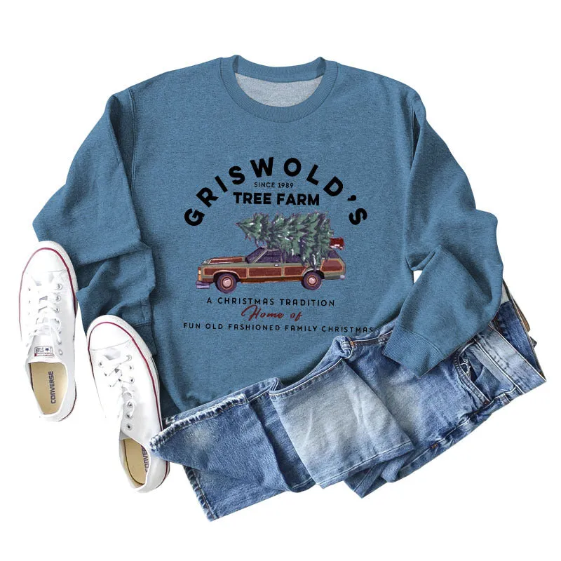 GRISWOLD'S SINCE LETTERS LOOSE LONG SLEEVE SHIRT WOMEN'S SWEATSHIRT