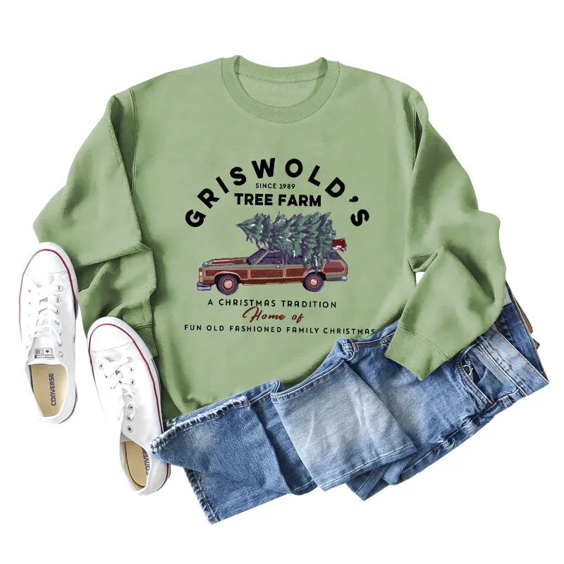 GRISWOLD'S SINCE LETTERS LOOSE LONG SLEEVE SHIRT WOMEN'S SWEATSHIRT