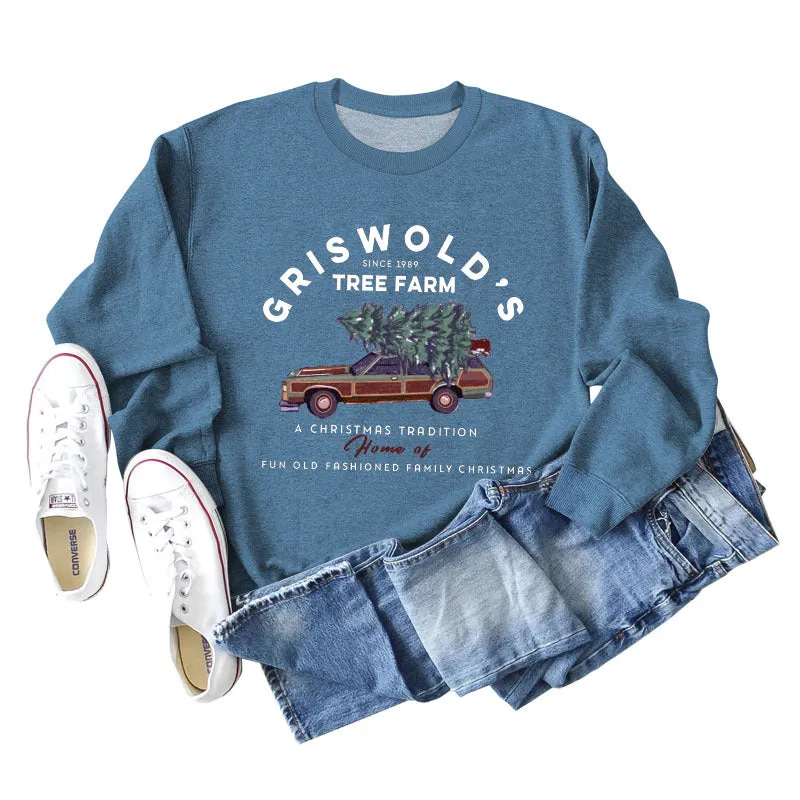 GRISWOLD'S SINCE LETTERS LOOSE LONG SLEEVE SHIRT WOMEN'S SWEATSHIRT