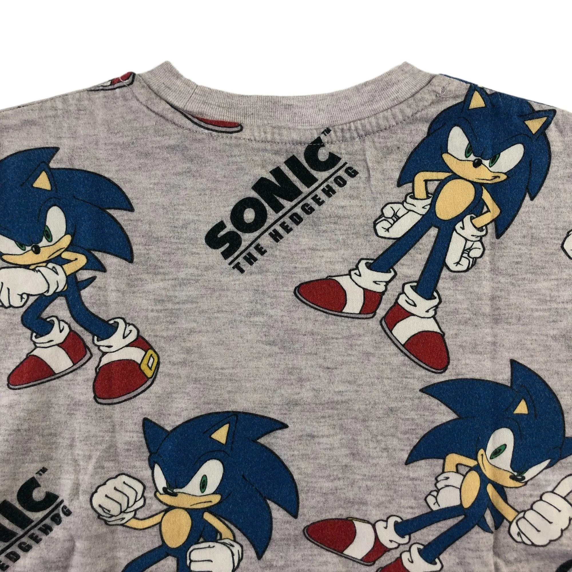 H&M t-shirt 4-5 years grey Sonic the Hedgehog short sleeve