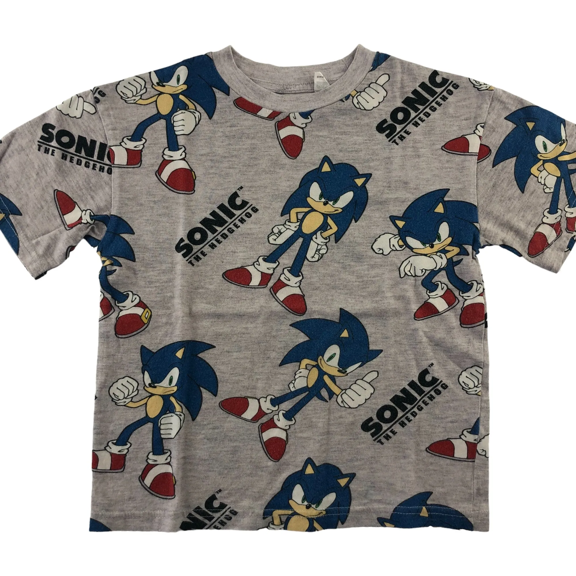 H&M t-shirt 4-5 years grey Sonic the Hedgehog short sleeve