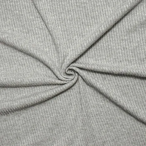 Heather Gray 2x2 rib knit fabric